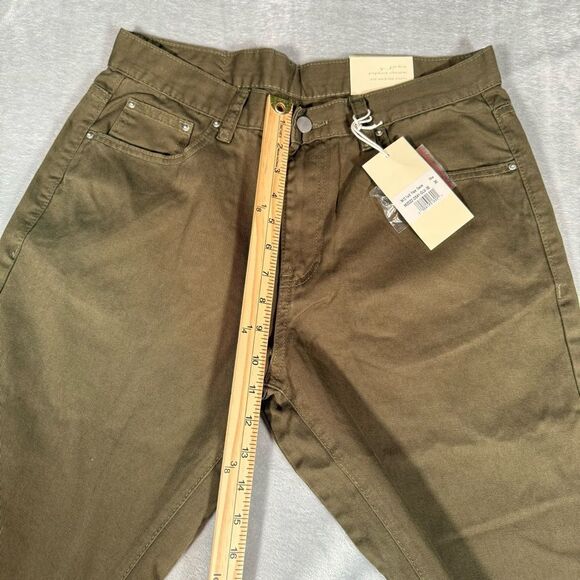 Mnml Twill Flare Pants Mens 30x33 Slim Fit Olive Green NWT - Picture 10 of 10